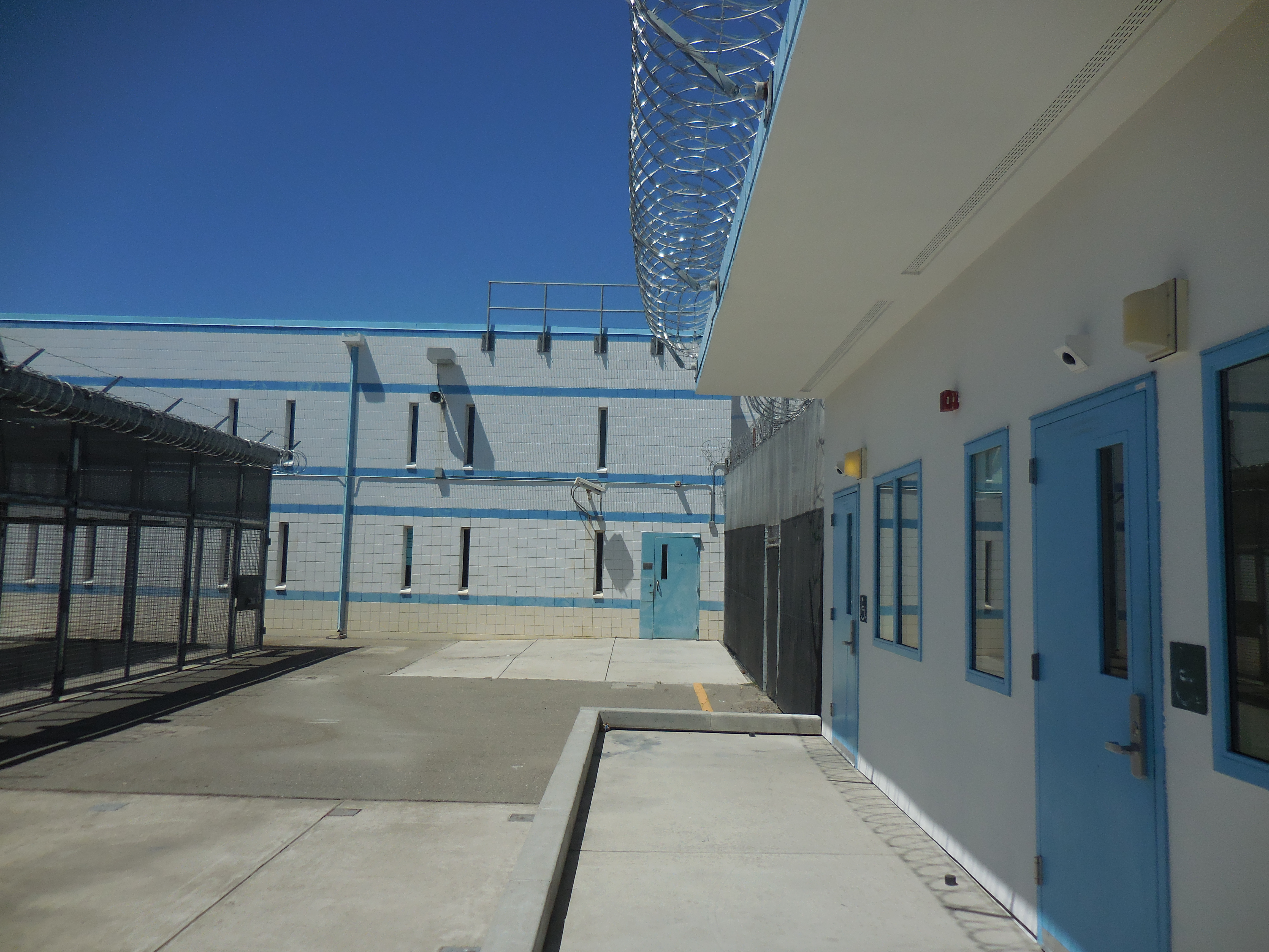 Outdoor recreation area of isolation unit at DJJ's N.A. Chaderjian Youth Correctional Facility.